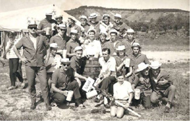 Die Gründungsmitglieder der Oberleinacher Wucht in den 1950er Jahren