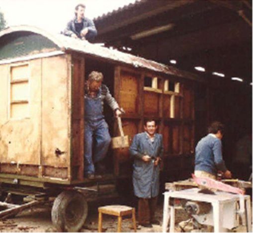 Umbau des alten Bauwagens zum WC-Wagen, 1983